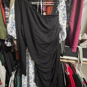 SHEIN Black One Shoulder Dress